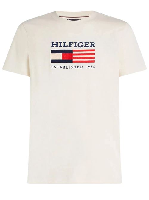 T-shirt avorio in cotone Tommy Hilfiger | MW0MW39843Z00